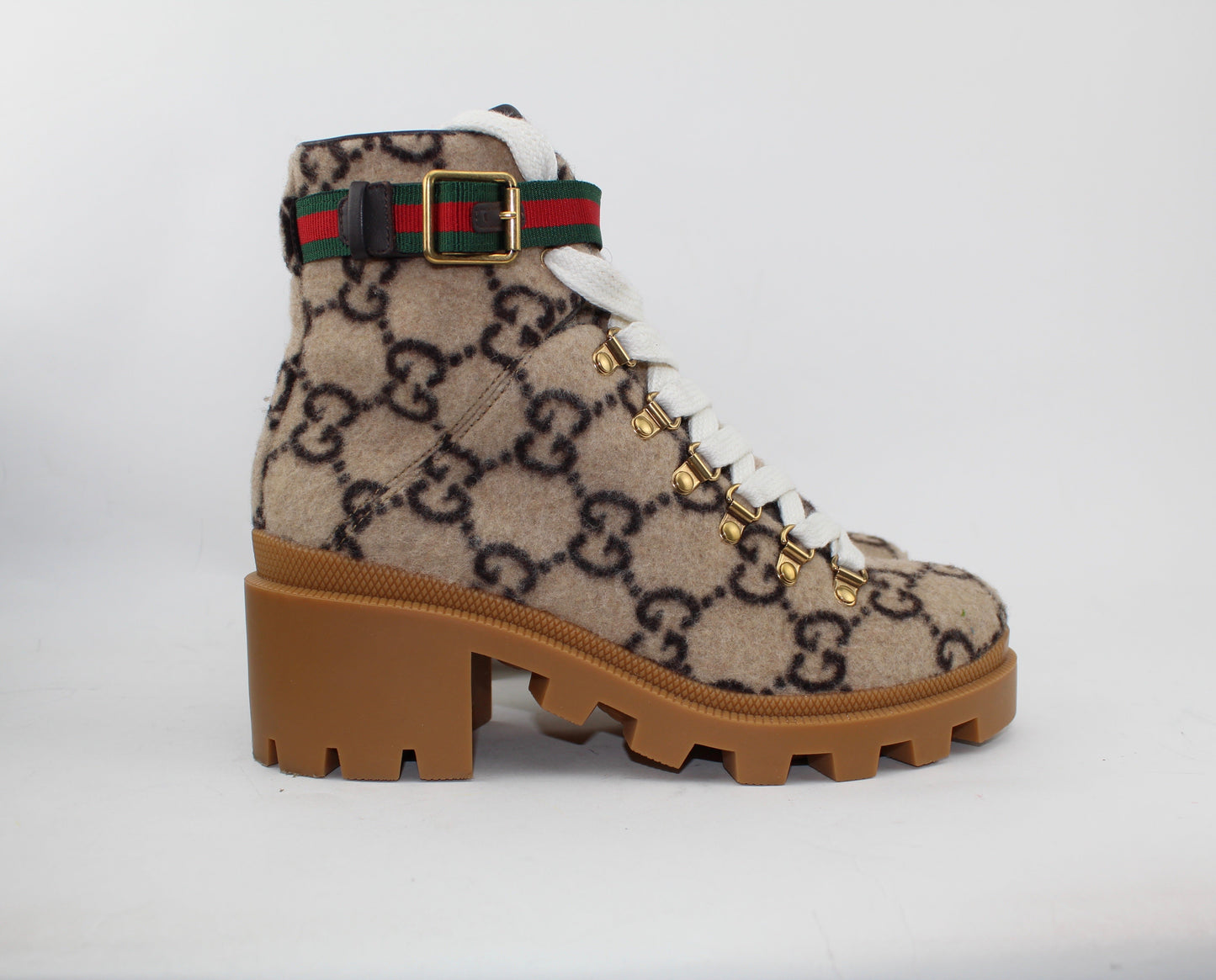 GUCCI GG WOOL ANKLE BOOTS