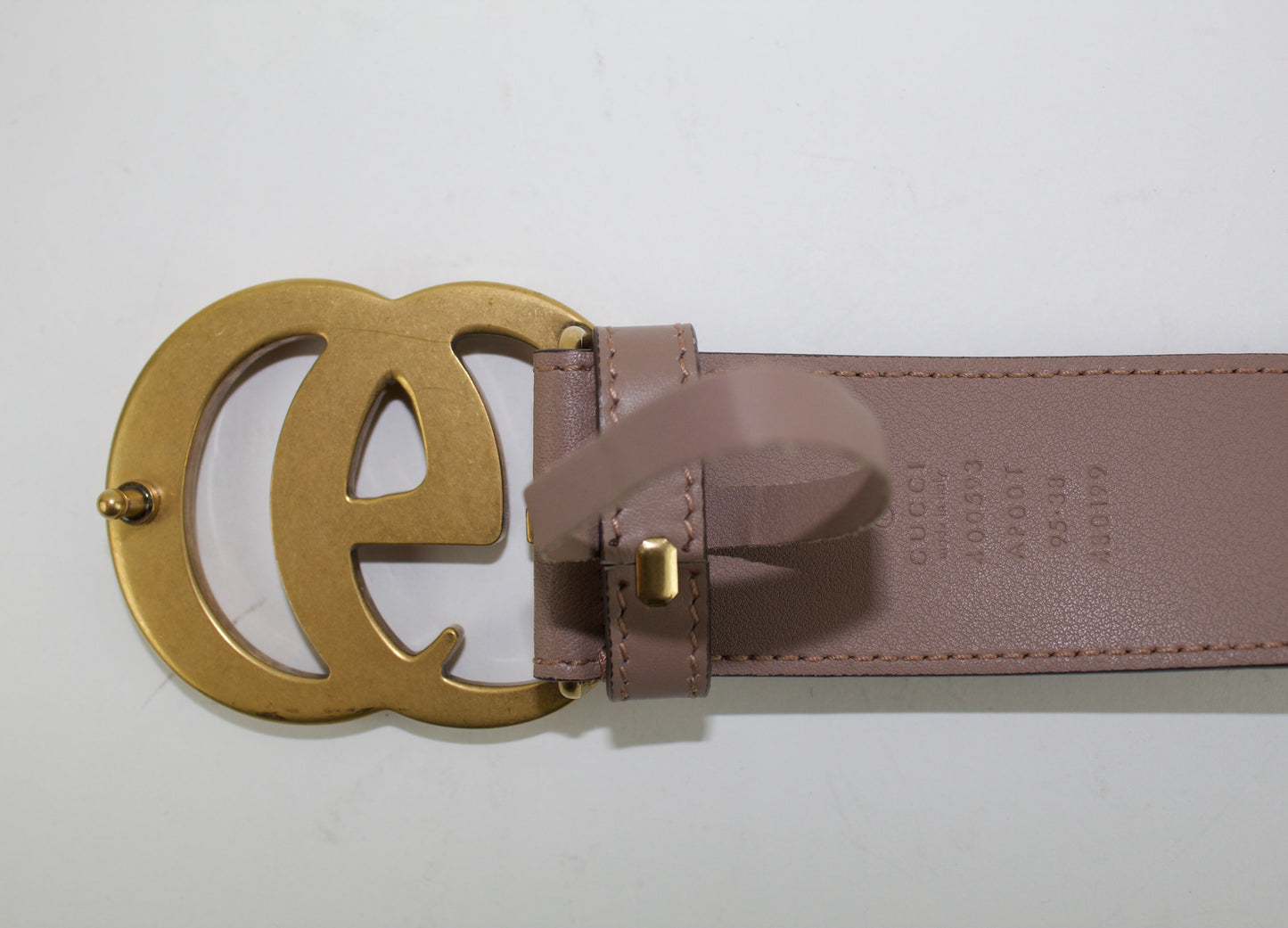 GUCCI LEATHER BELT WITH DOUBLE G BUCKLE