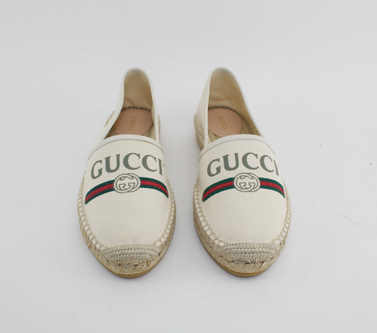 GUCCI LOGO CANVAS ESPADRILLES