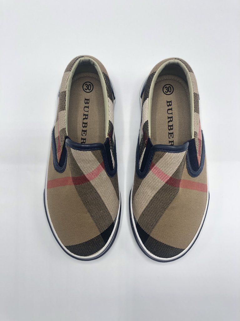 BURBERRY KIDS PLAID SLIP ON SIZE 30