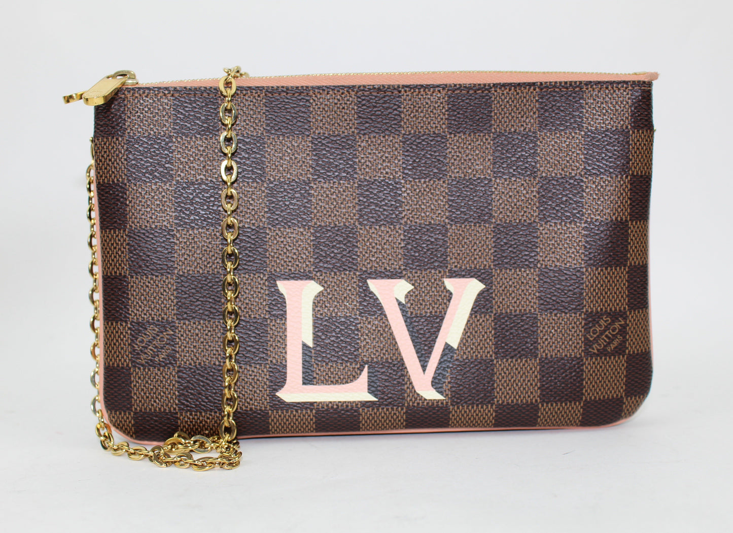 LOUIS VUITTON DAMIER EBENE DOUBLE ZIP POCHETTE