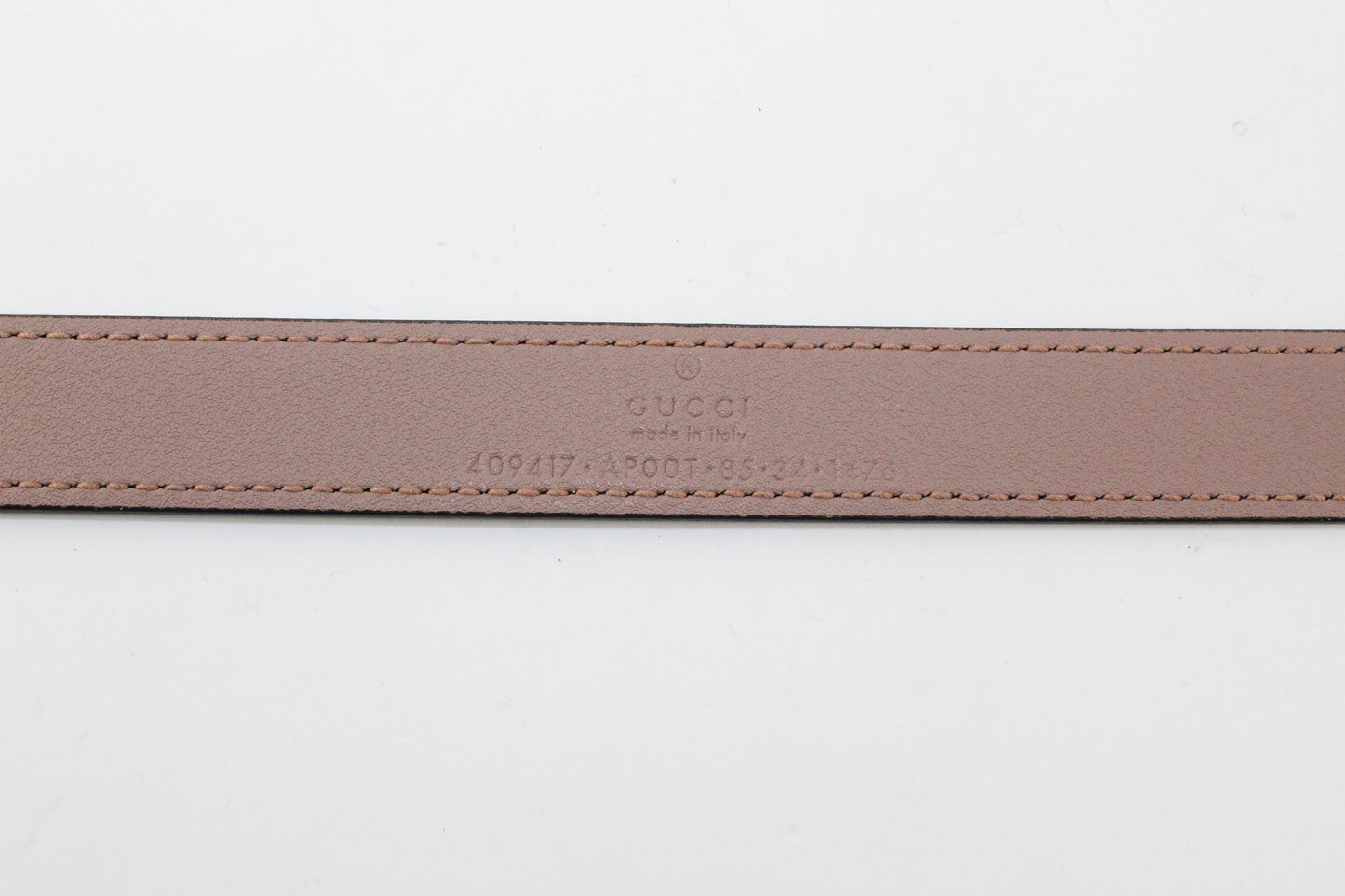 GUCCI LEATHER BELT WITH DOUBLE G BUCKLE NUDE
