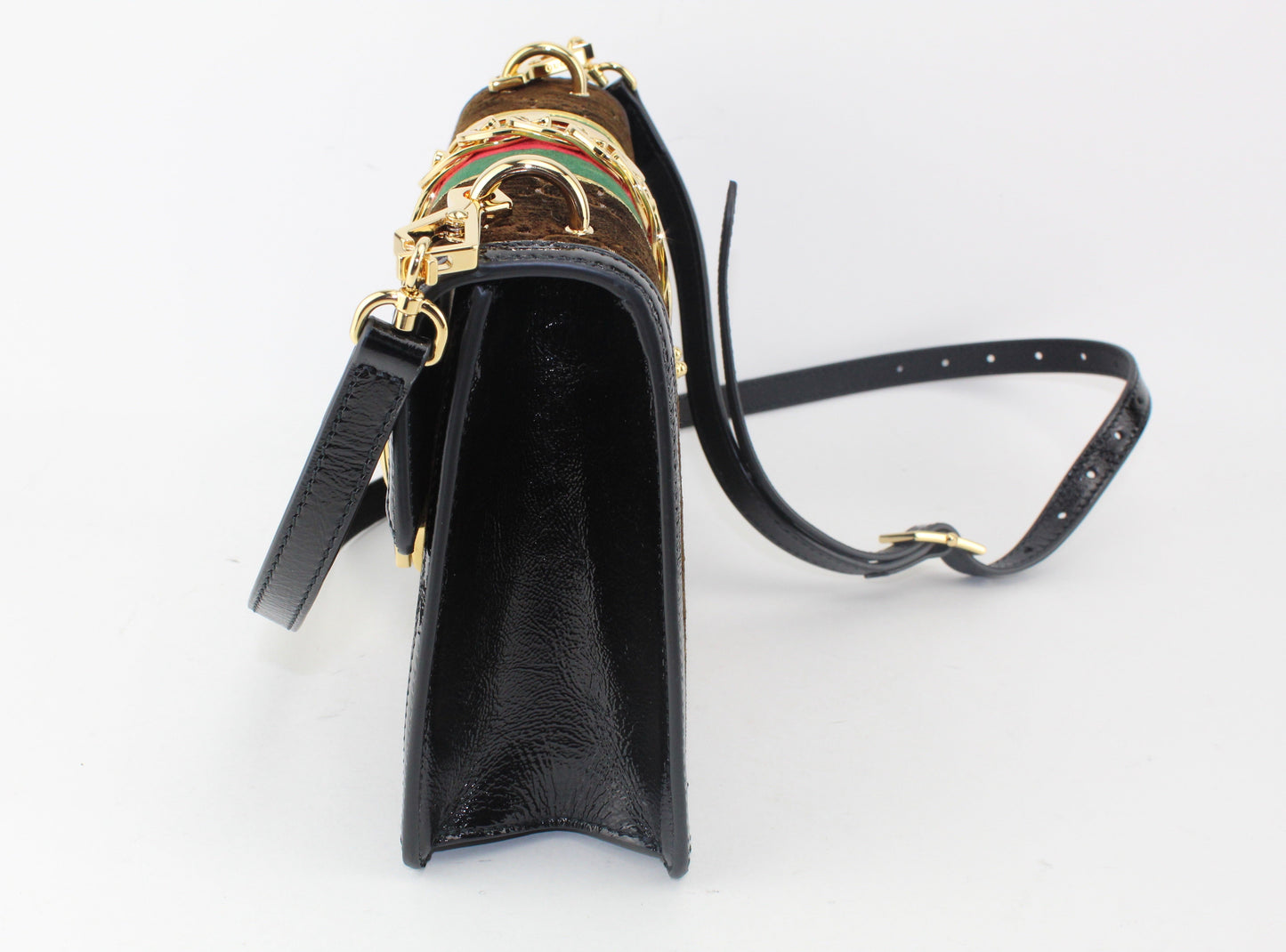 Gucci Sylvie Shoulder Bag GG Velvet Small Brown )