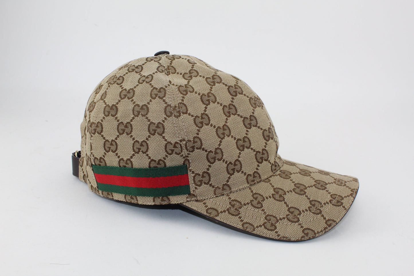 Gucci Original GG canvas baseball hat with Web 3/8