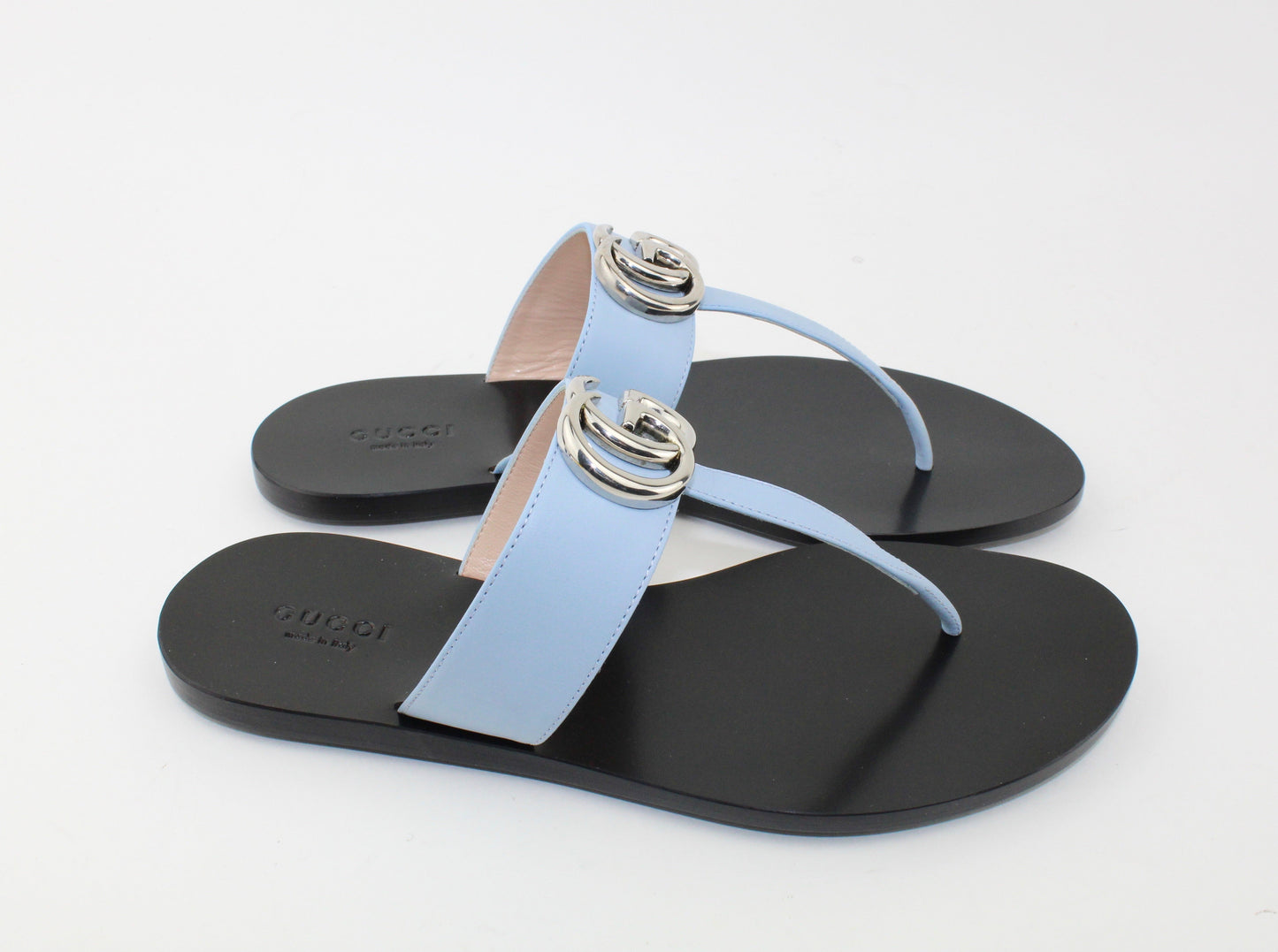 Gucci Leather Thong Sandal With Double G