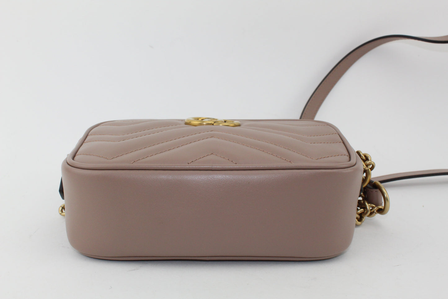 GUCCI MATELASSE MINI CROSSBODY BAG NUDE
