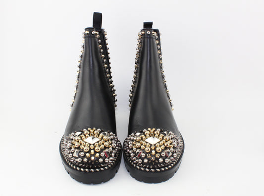CHRISTIAN LOUBOUTIN CHASE A CLOU FLAT BOOTS