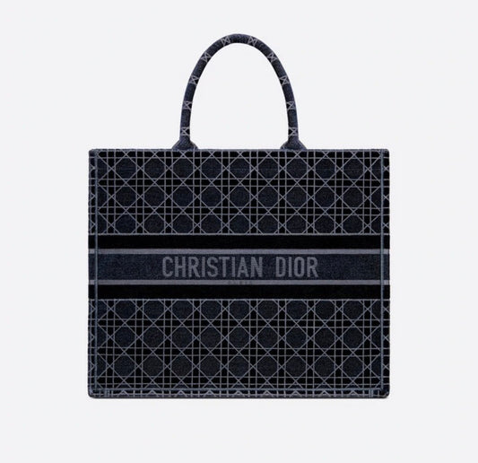 Dior Book tote Blue Cannage Embroidered Velvet