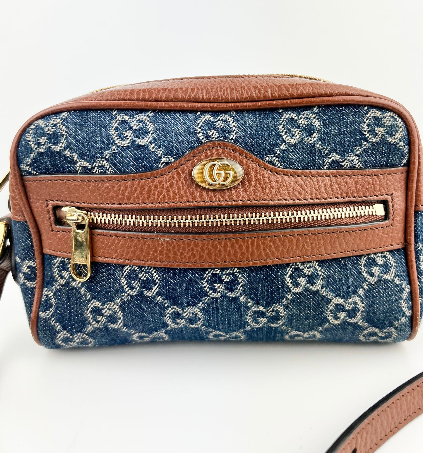 Gucci Ophidia Shoulder Bag GG Denim Mini