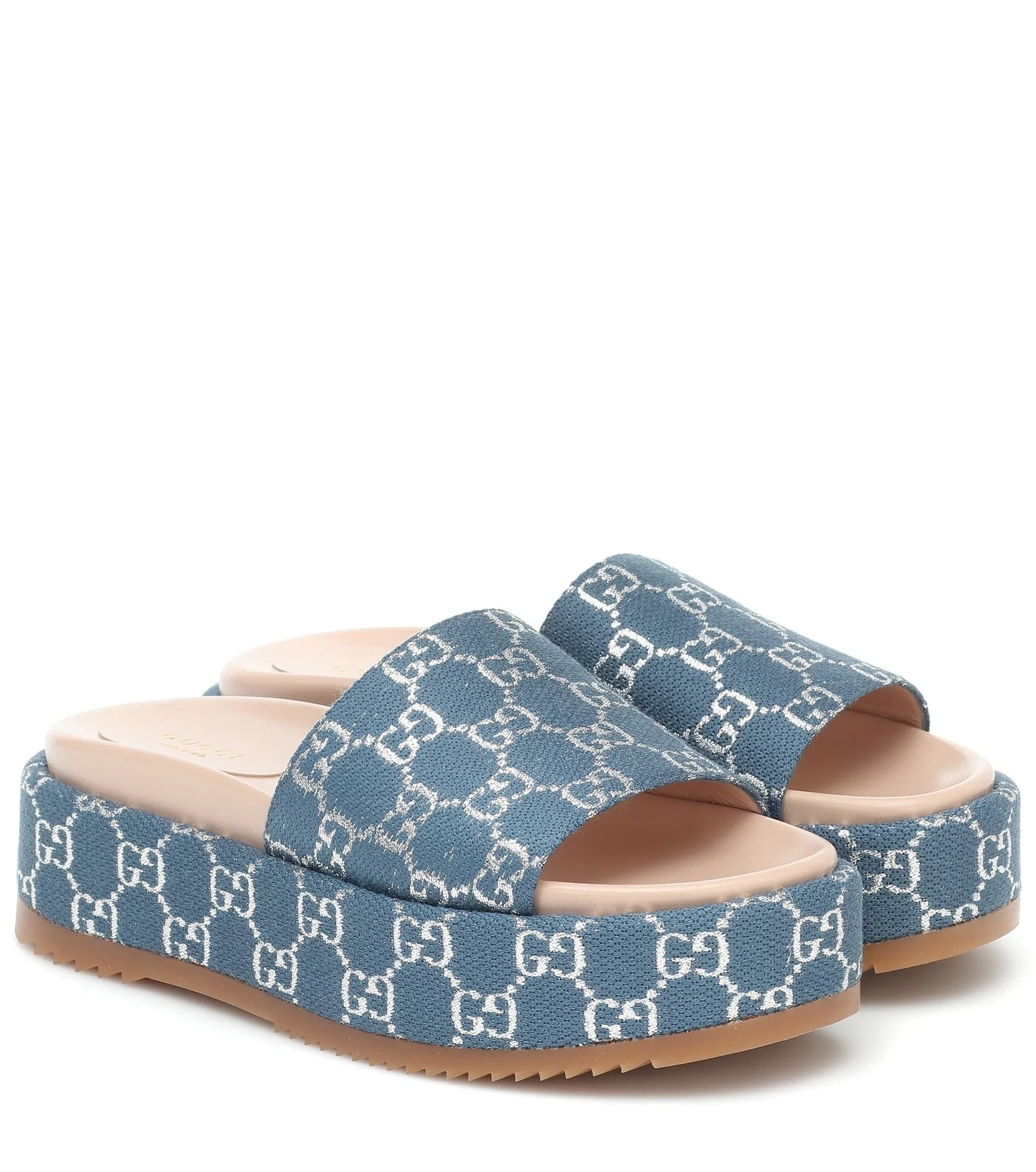 Gucci Platform Slide Sandals in Canvas