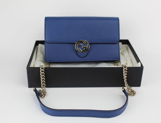 GUCCI ICON CHAIN BAG BLUE