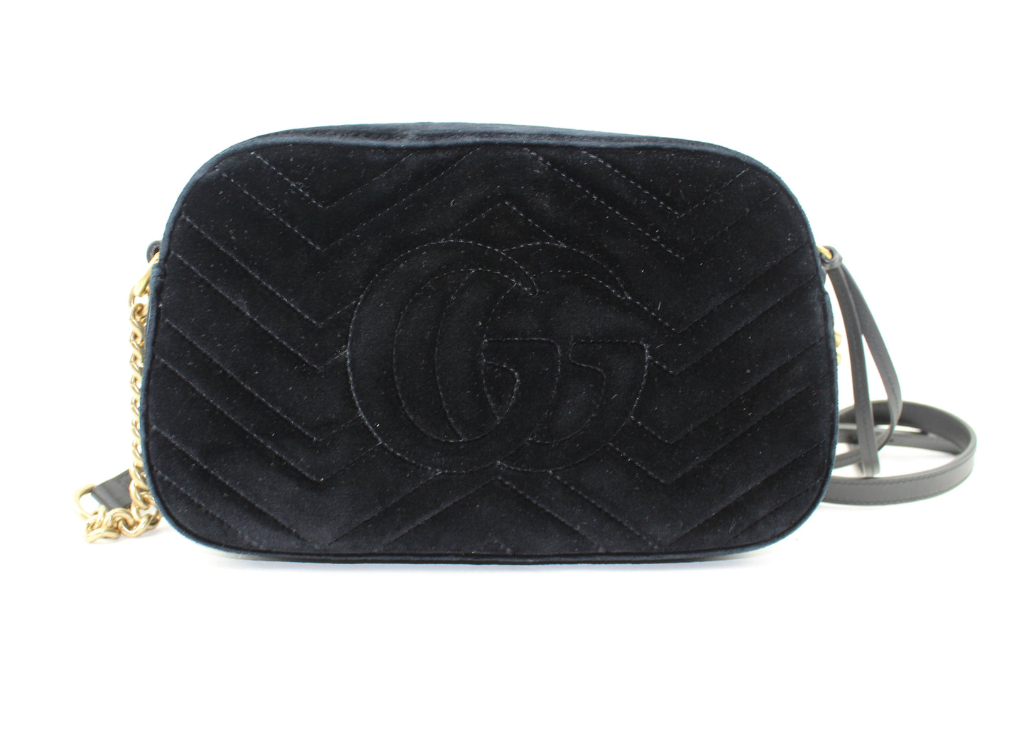 GUCCI SMALL GG MARMONT 2.0 MATELASSÉ VELVET SHOULDER BAG