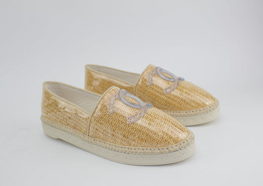 CHANEL PVC RAFFIA CC ESPADRILLES
