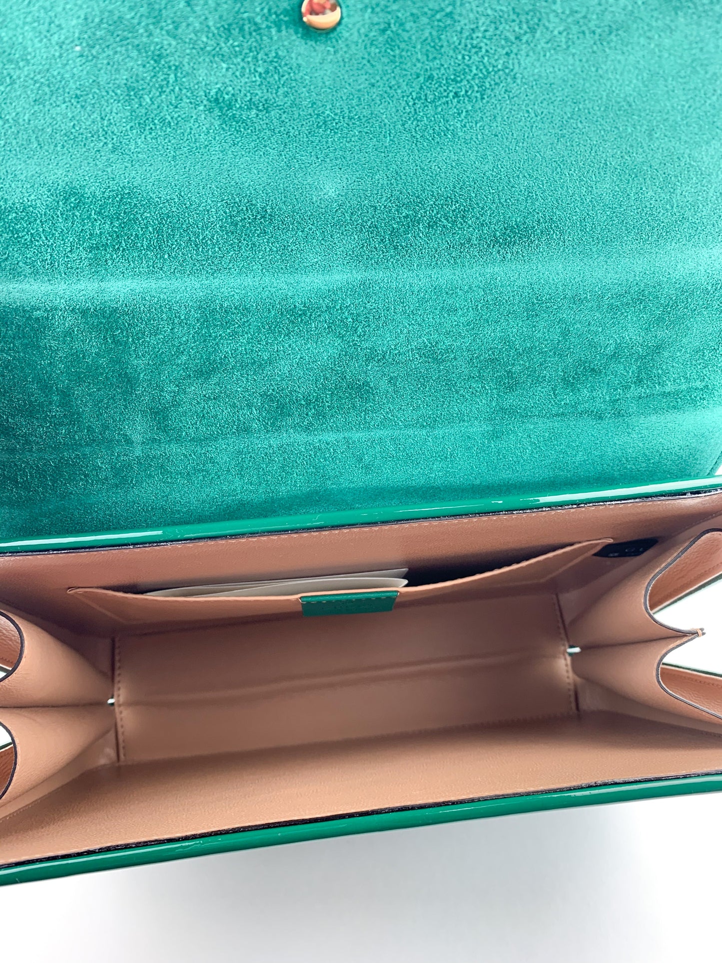 Gucci Sylvie 1969 Green Patent Leather mini Handle bag