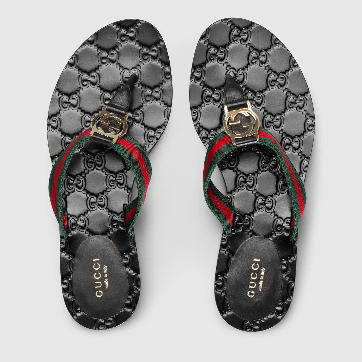 Gucci Women's Gg Web Thong Sandals