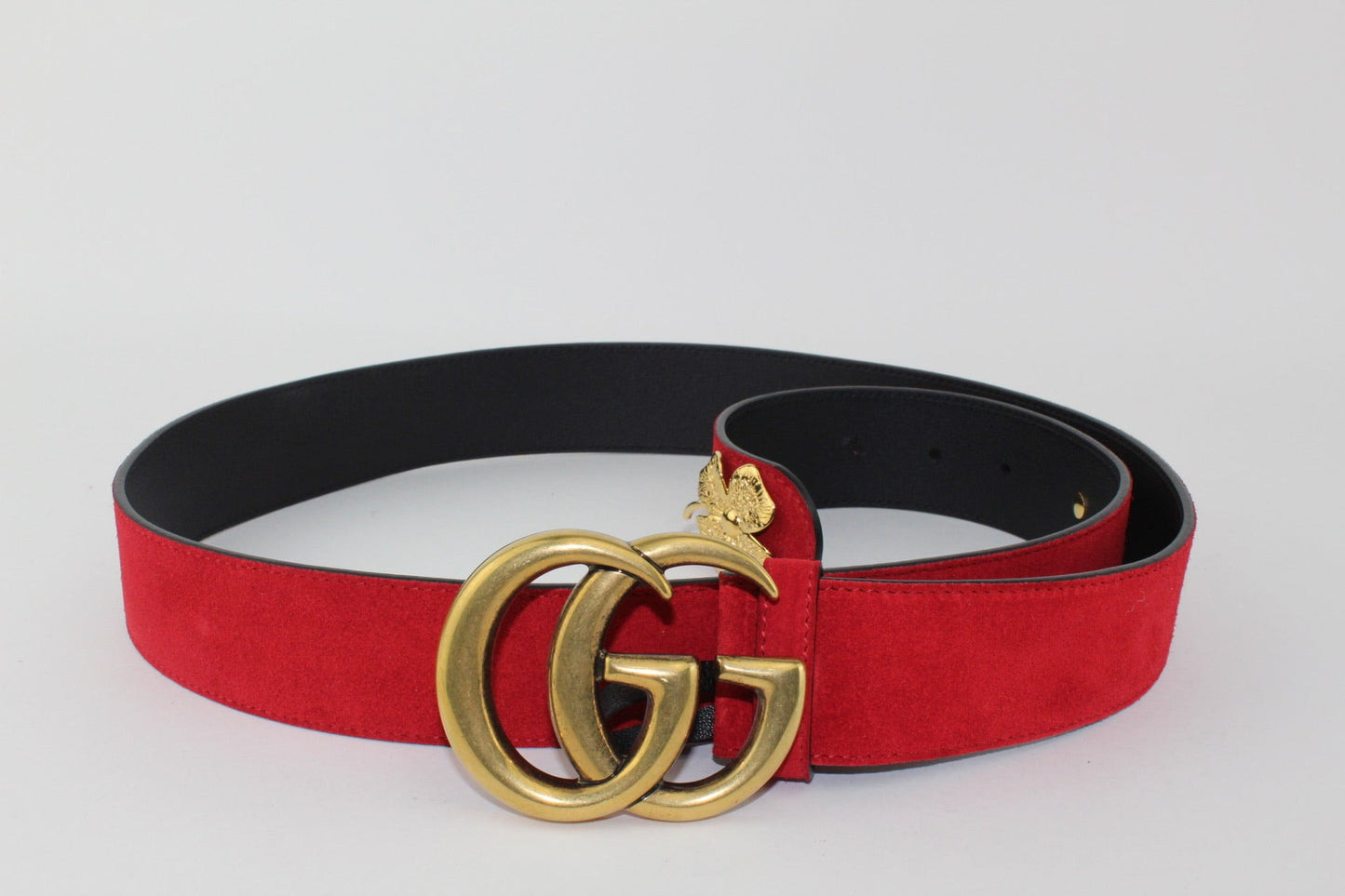 GUCCI SUEDE GG BELT RED