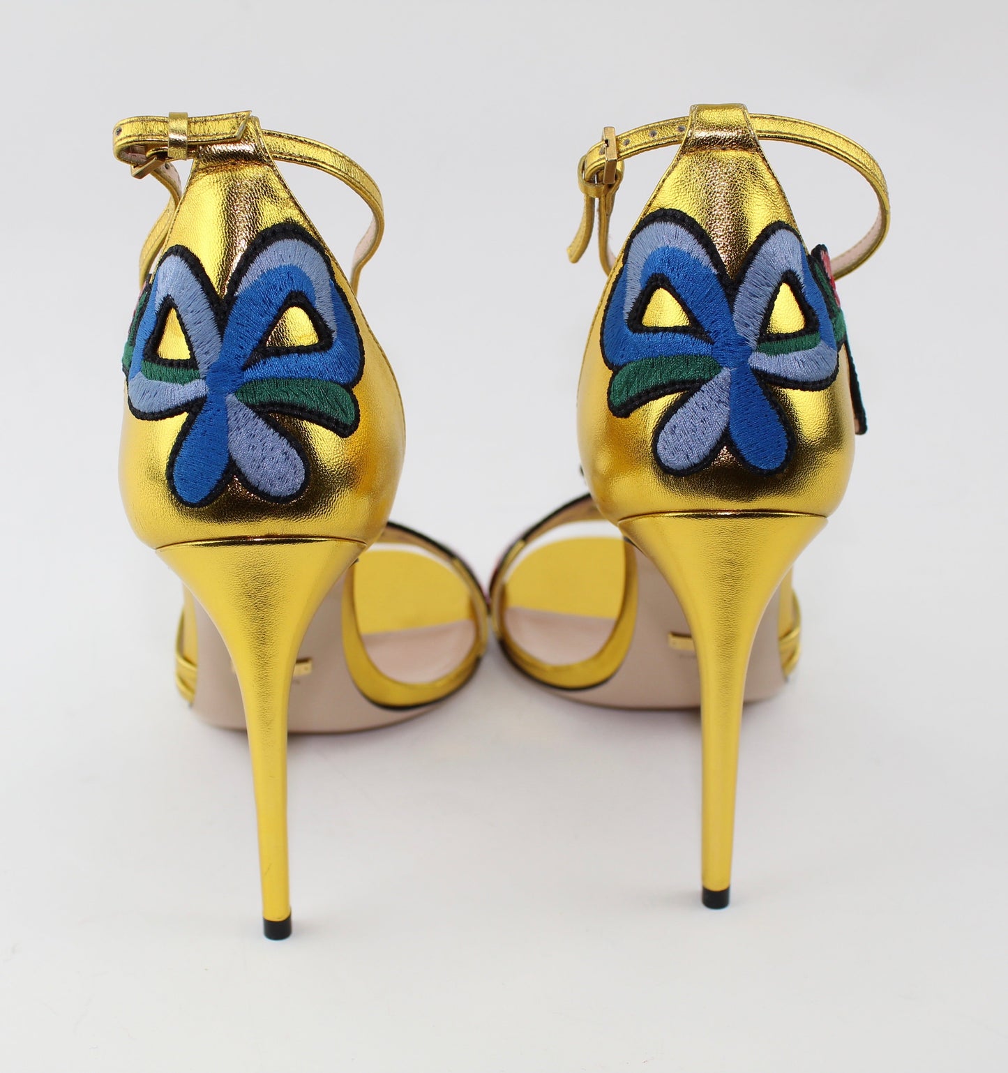 GUCCI OPHELIA GOLD SANDALS SIZE 38