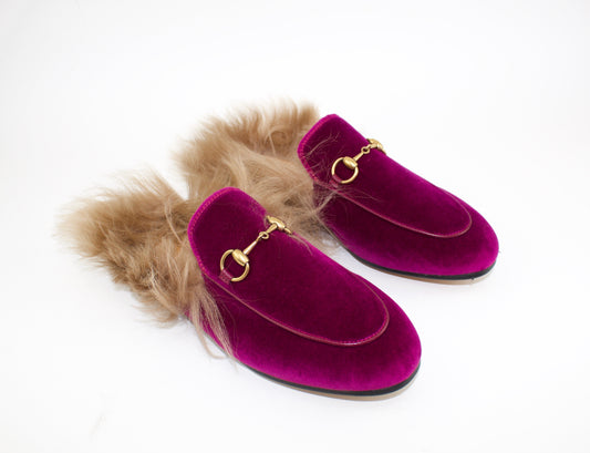 GUCCI PRINCETOWN VELVET SLIPPERS