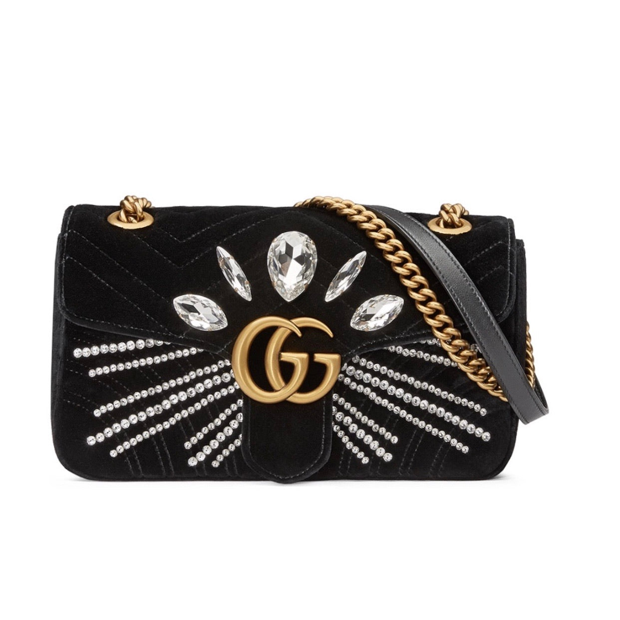 Gucci Marmont Small Crystal Embellished Bag