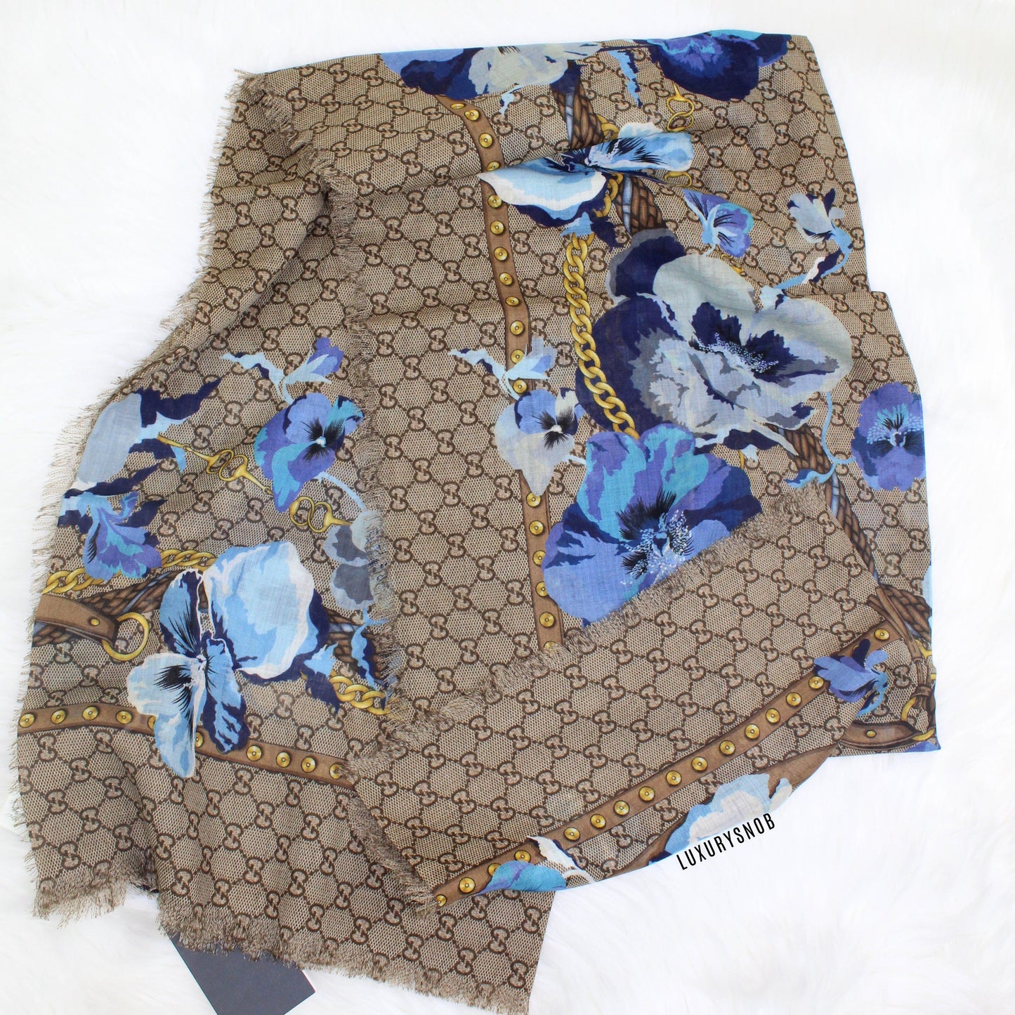 GUCCI OSHIBANA FLORAL PRINT SHAWL