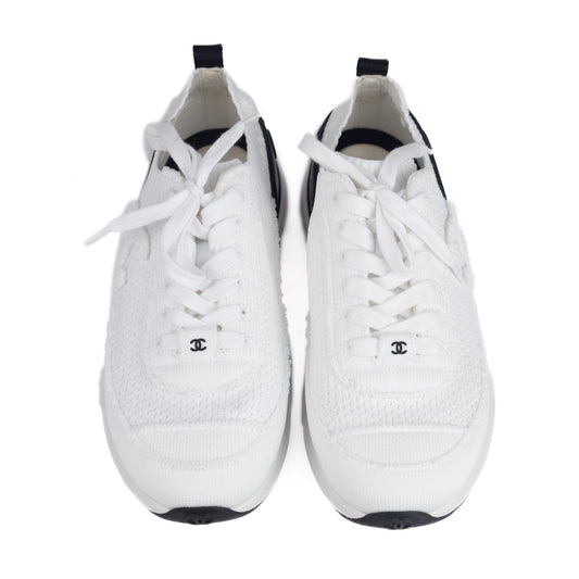 Chanel CC Logo Knit Trainers