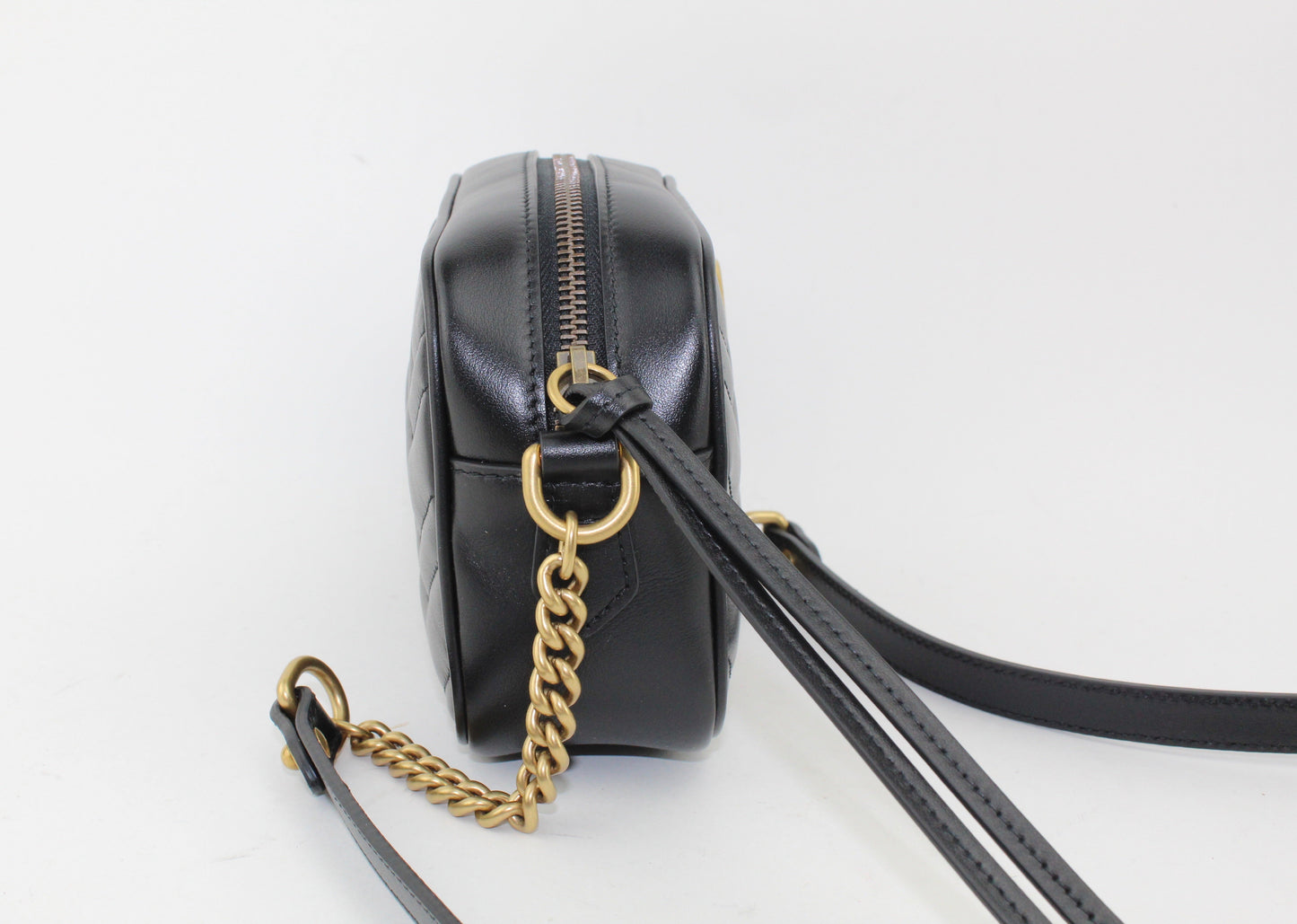 GUCCI MATELASSE MINI CROSSBODY BAG BLACK
