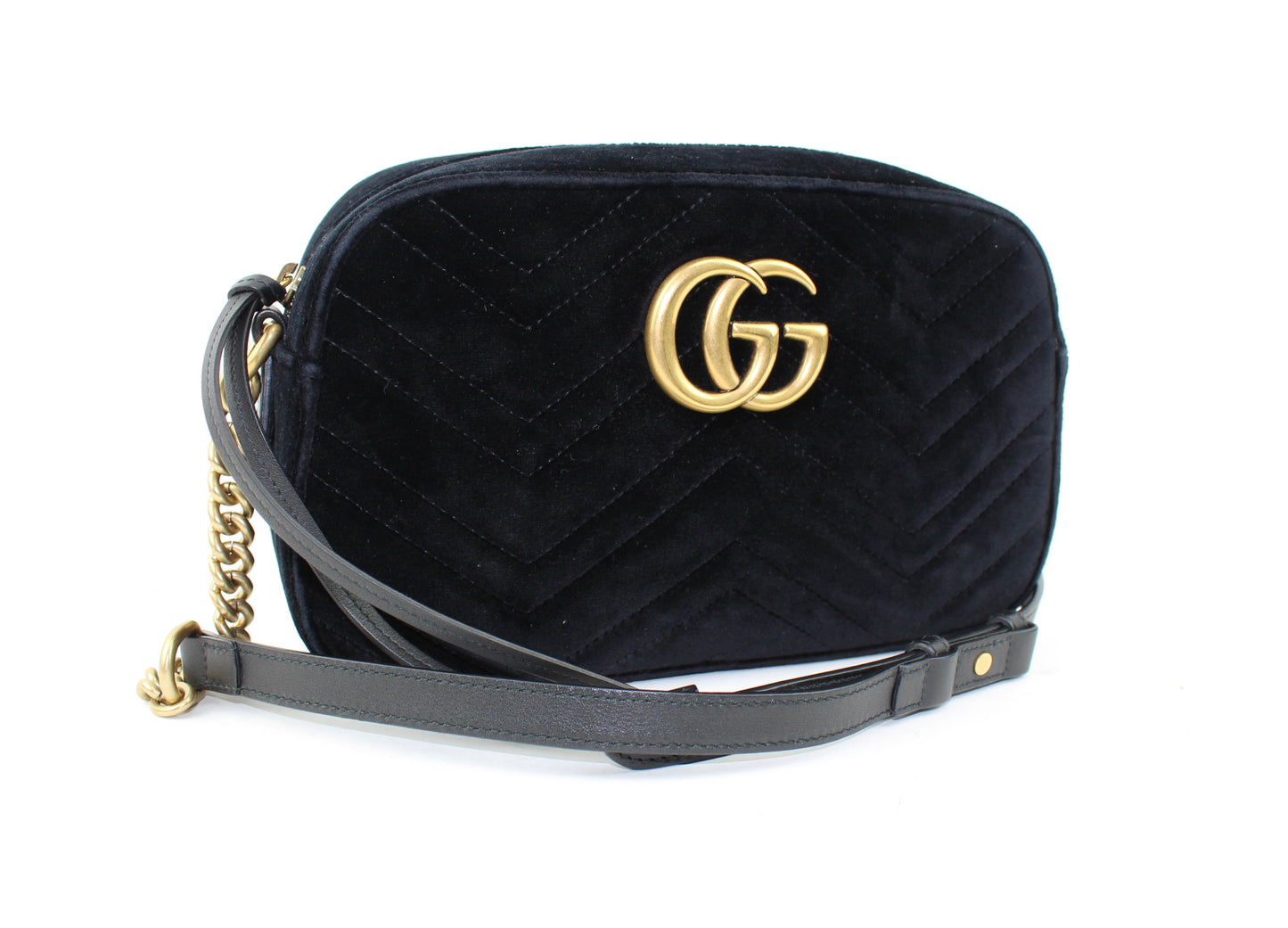 GUCCI SMALL GG MARMONT 2.0 MATELASSÉ VELVET SHOULDER BAG