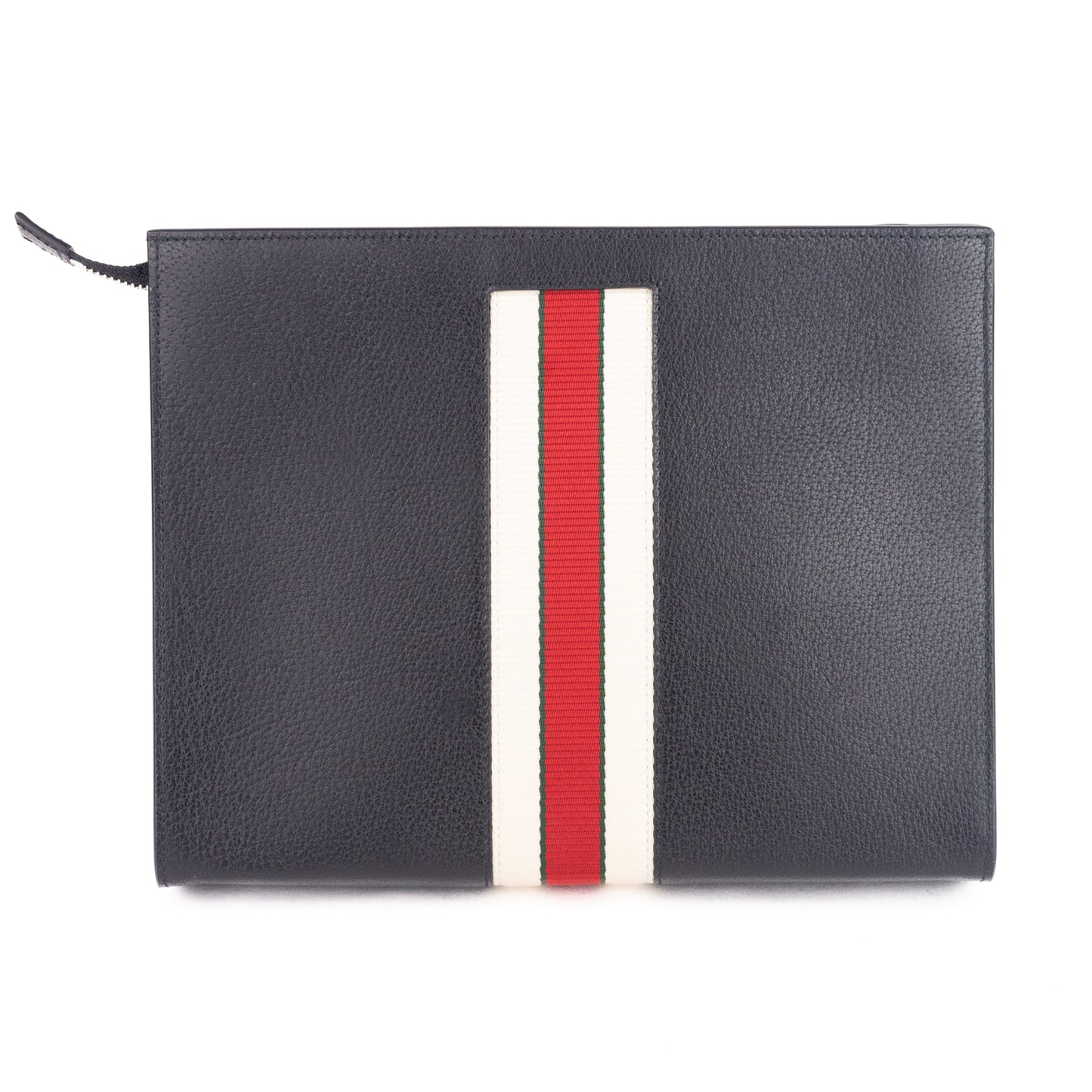 Gucci Logo Stripe Leather Pouch