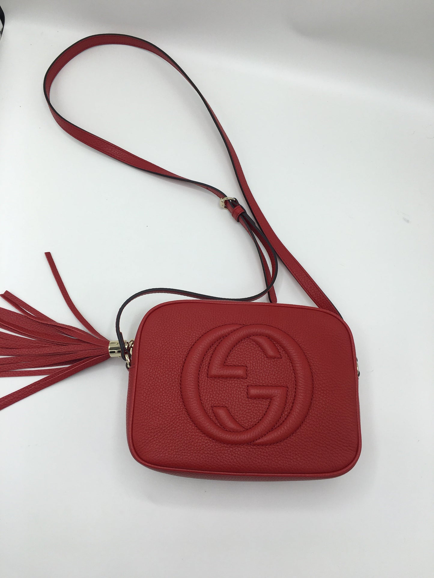 GUCCI SOHO LEATHER DISCO BAG RED