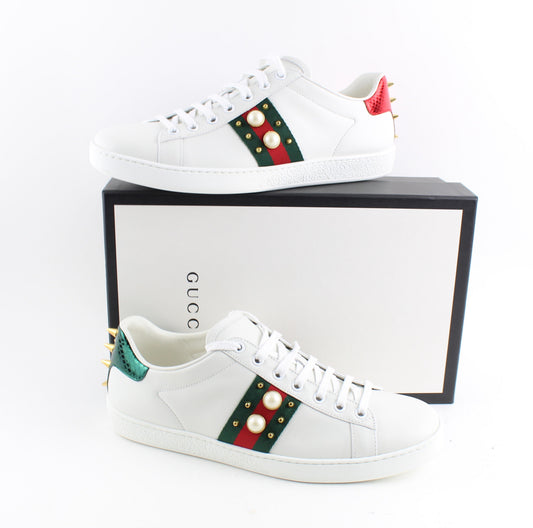 GUCCI ACE STUDDED LEATHER SNEAKERS
