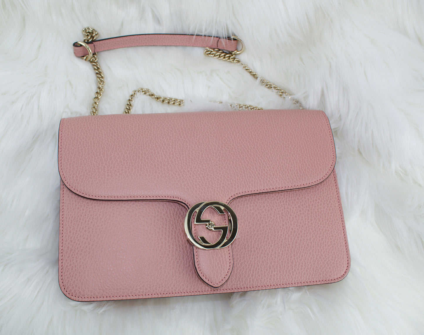 GUCCI MEDIUM CALFSKIN INTERLOCKING G SHOULDER BAG