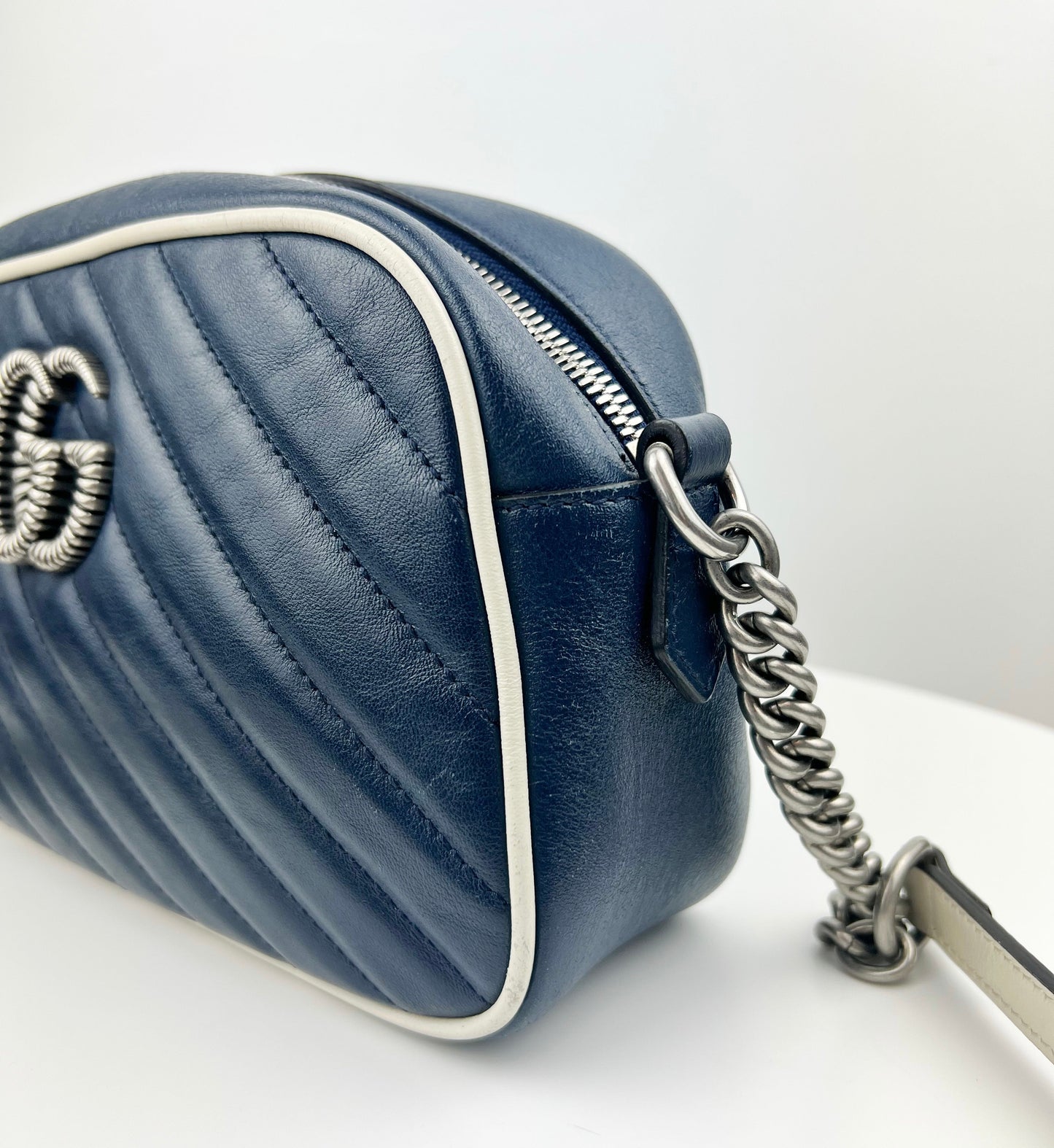 Gucci GG Marmont Navy Camera Bag