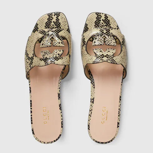 Gucci Women's Interlocking G cut-out slide sandal