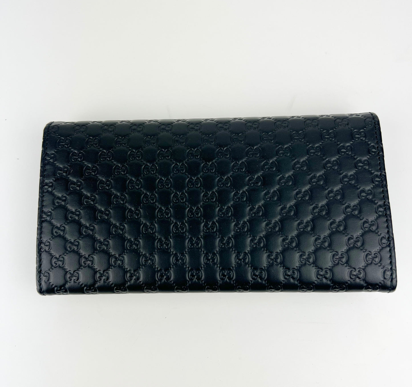 Gucci Leather Micro GG Guccissima Black Wallet