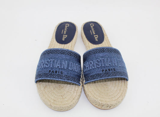 Dior Granville Oblique Denim Slides