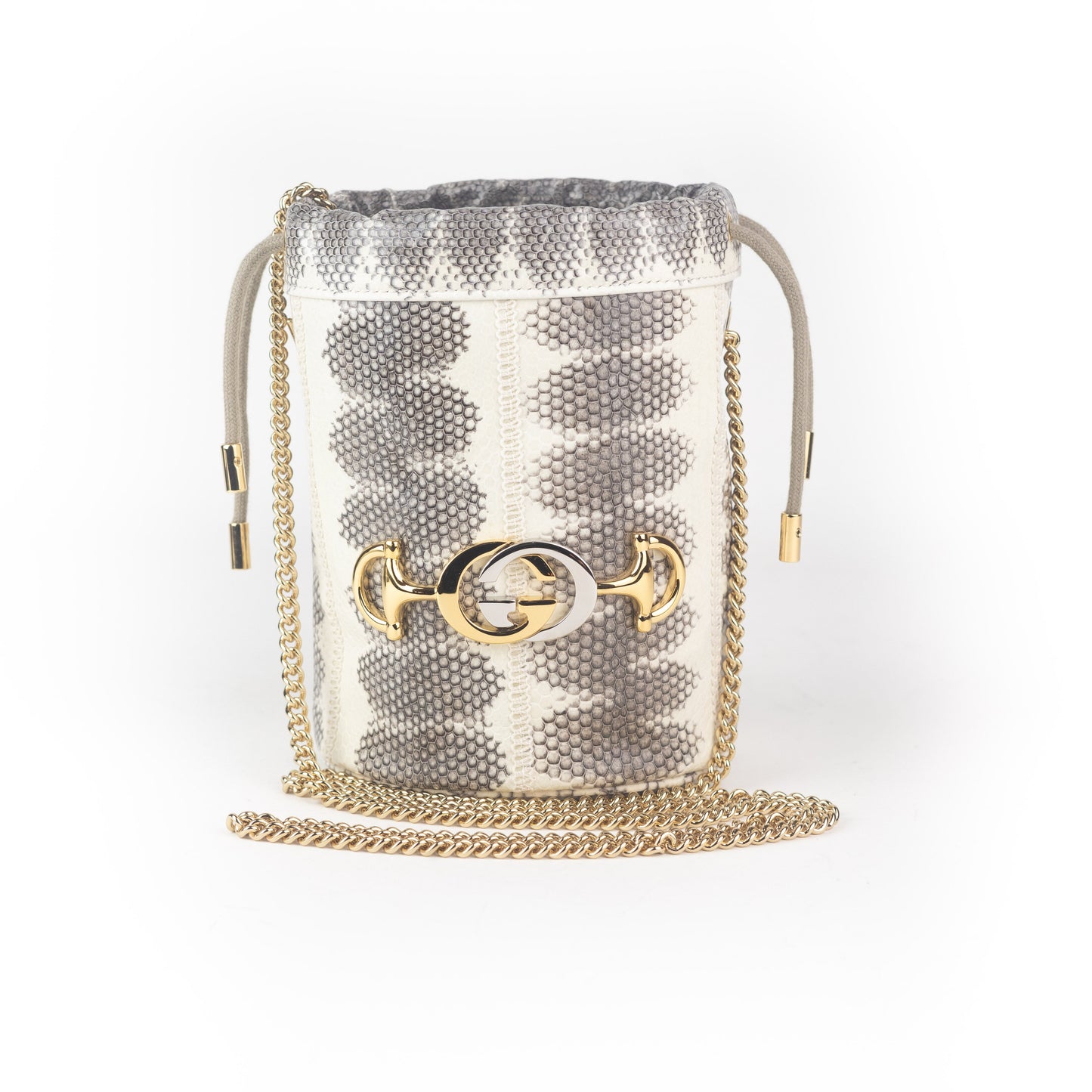 Gucci Zumi Snakeskin Mini Bucket Bag