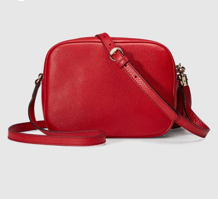 GUCCI SOHO LEATHER DISCO BAG RED