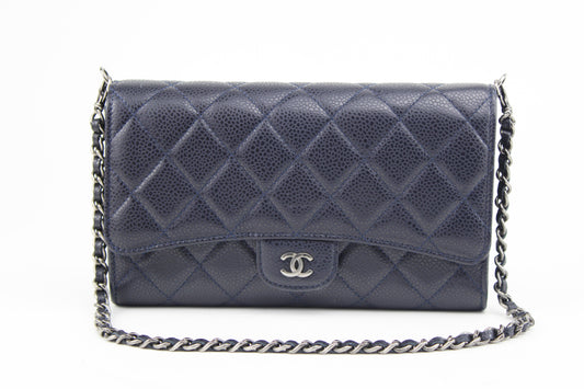 Chanel Navy Wallet with Chain
