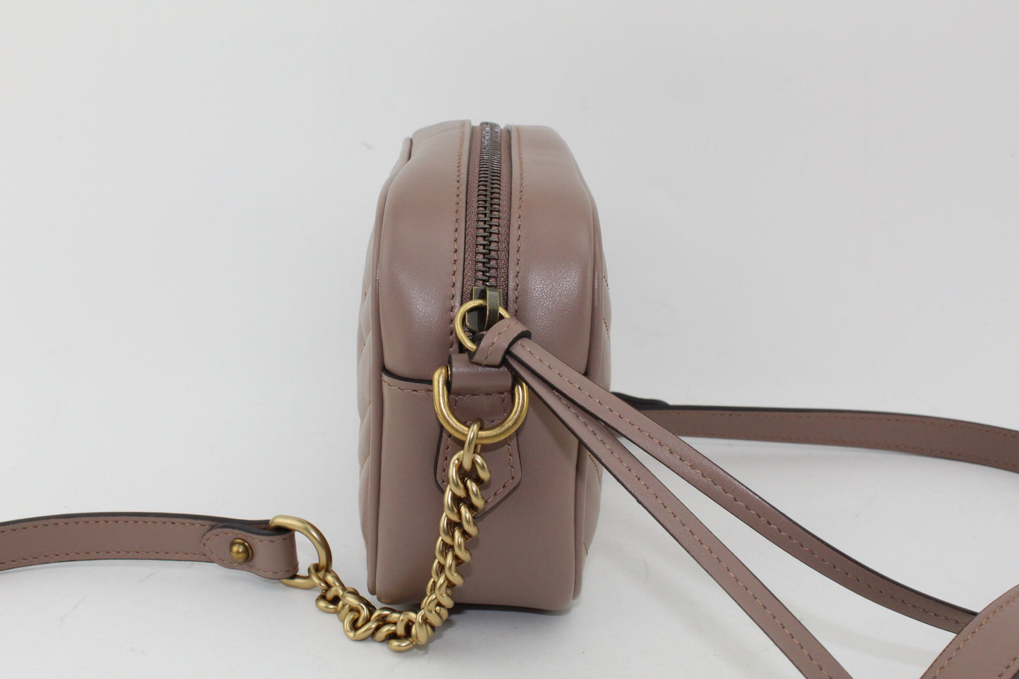GUCCI MATELASSE MINI CROSSBODY BAG NUDE