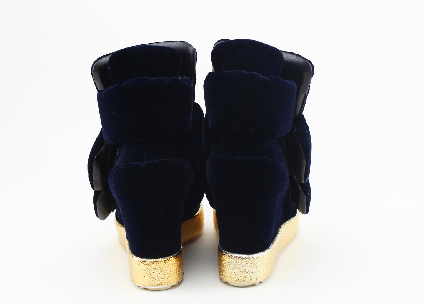 Giuseppe Zanotti Velvet Navy and gold sneakers