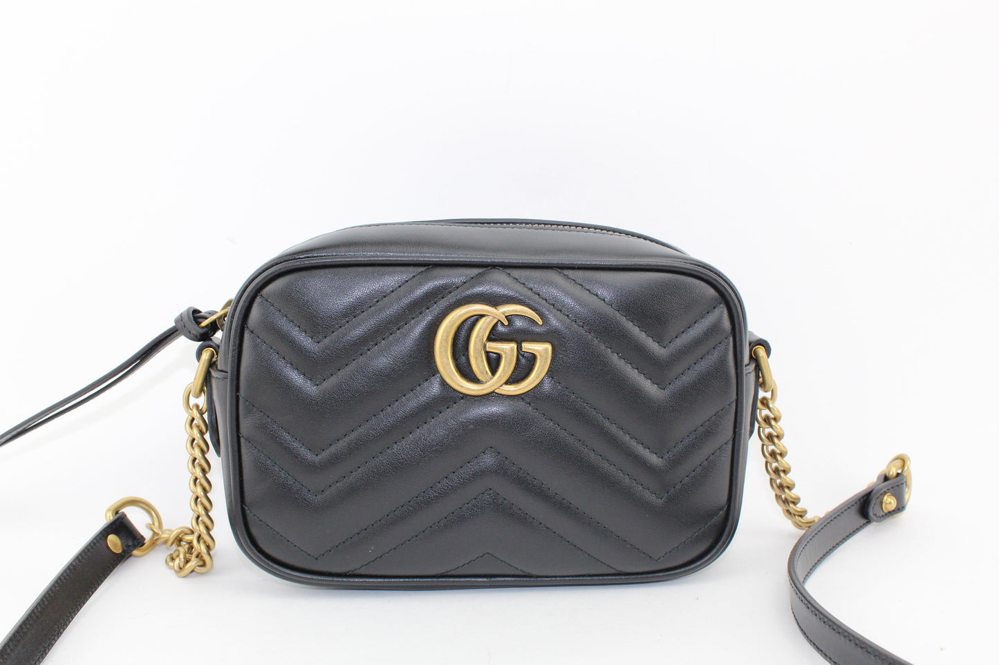 GUCCI MATELASSE MINI CROSSBODY BAG BLACK