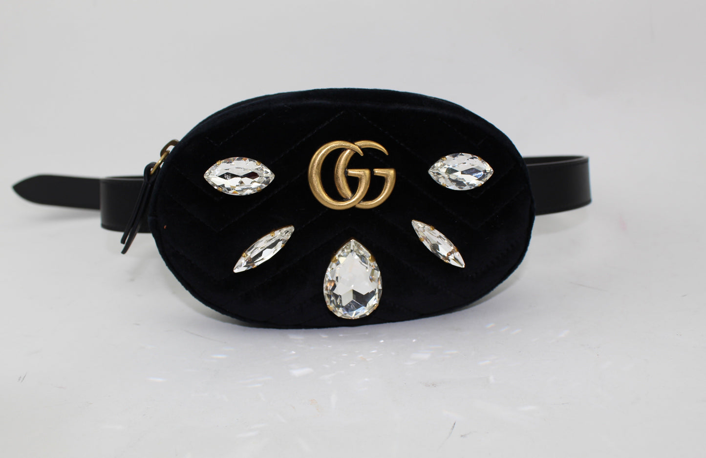 GUCCI MARMONT 2.0 CRYSTAL & VELVET BELT BAG