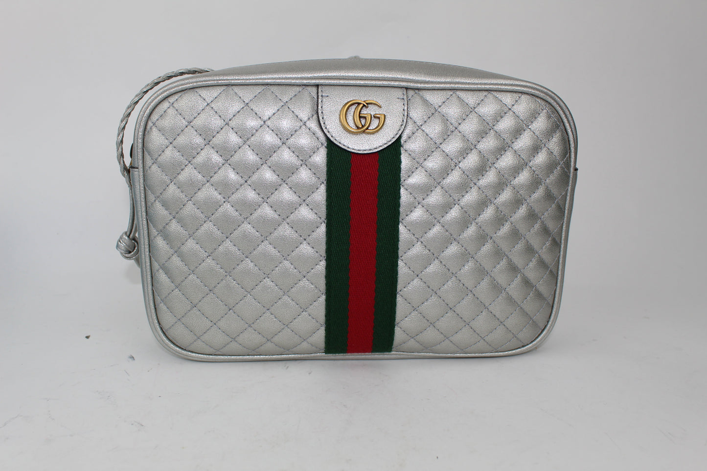 GUCCI METALLIC QUILTED LEATHER SHOULDER BAG