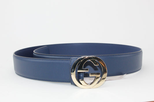 Gucci GG Leather Belt blue