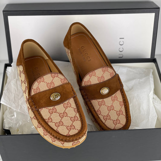 Gucci Monogram Men GG Suede Loafers