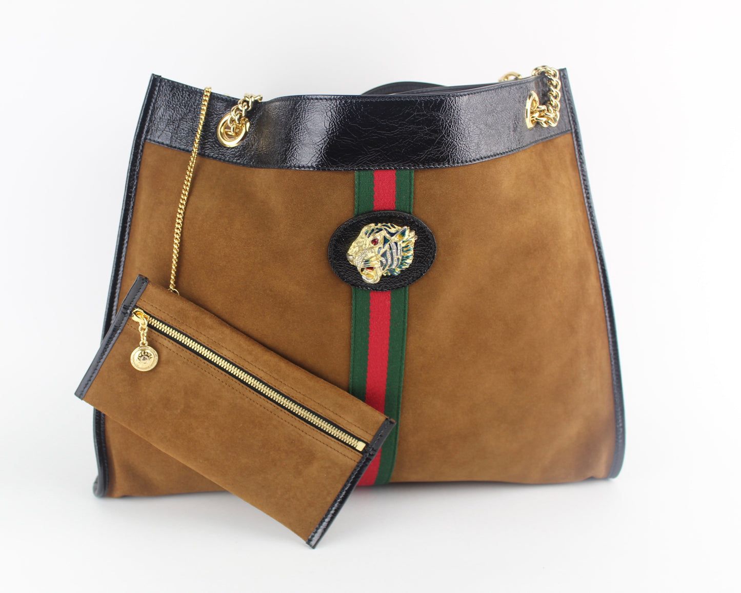 Gucci Large Rajah Suede Tote