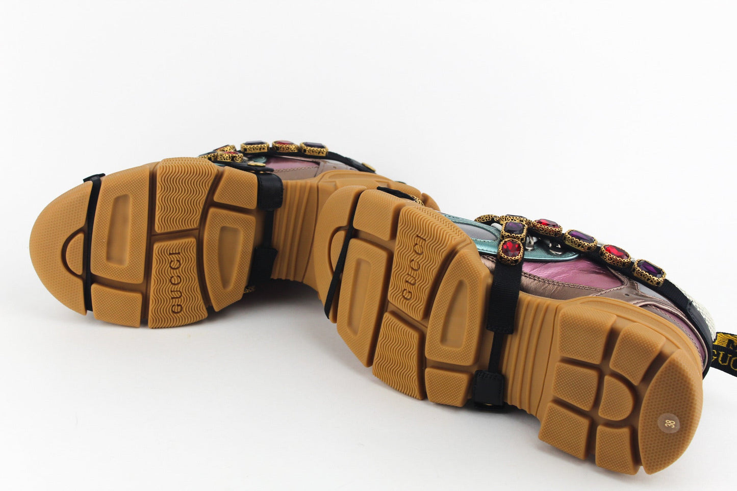 GUCCI WOMEN FLASHTREK JEWELL EMBELISHED SNEAKERS