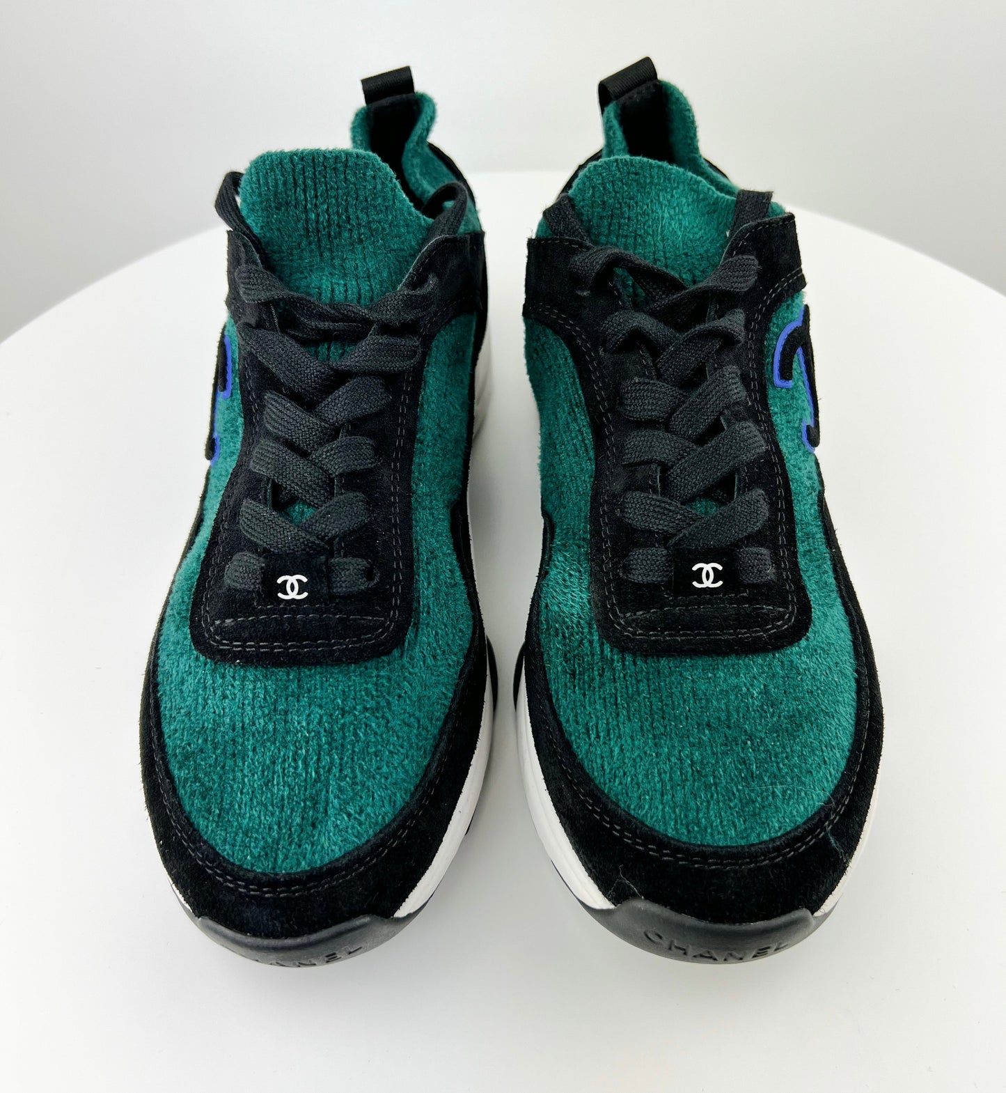 Chanel Suede Calfskin and Fabric Sneakers