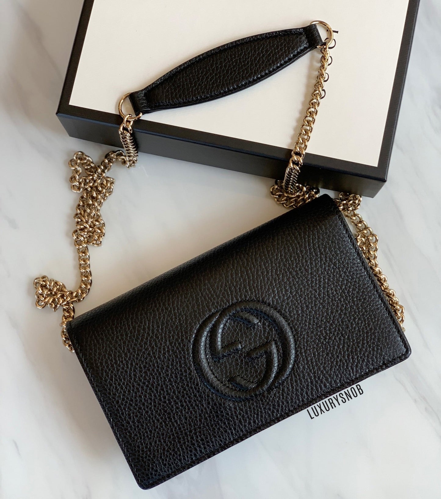 Gucci Soho Wallet on Chain  in Black