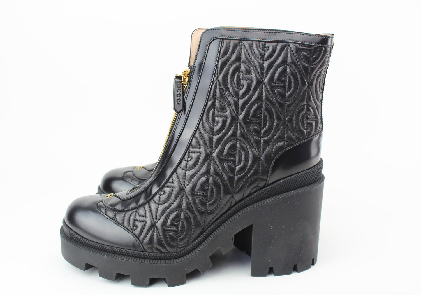 Gucci GG Rhombus Leather Boots